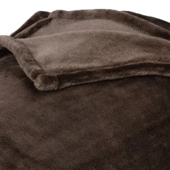 Plaid polaire 150x200 cm microvelours 100% Polyester 280g/m2 VELVET marron ebene