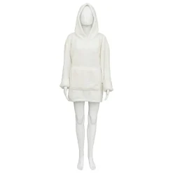 Plaid sweat capuche flanelle Teddy blanc taille unique - Atmosphera