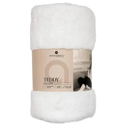 Plaid sweat capuche flanelle Teddy blanc taille unique - Atmosphera