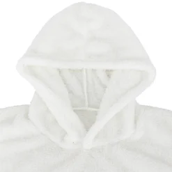 Plaid sweat capuche flanelle Teddy blanc taille unique - Atmosphera