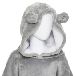 Plaid sweatshirt capuche Ours - gris - Atmosphera