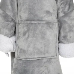 Plaid sweatshirt capuche Ours - gris - Atmosphera