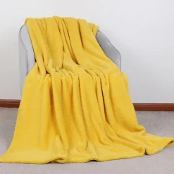 Plaid Takeo GoodHome jaune L.200 x l.160 cm