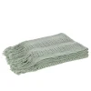 Plaid tricot en textile vert 143x195x1 cm
