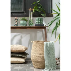 Plaid tricot en textile vert 143x195x1 cm