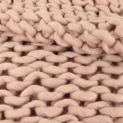 Plaid tricoté grosse maille 120x150 cm CHUNKY Rose