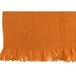 Plaid Uni à Franges "Glen" 130x180cm Orange