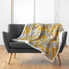 Plaid Velours Imprimé "Isibelle" 125x150cm Jaune