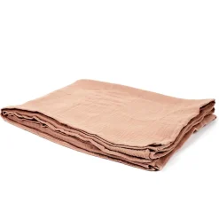 Plaid 120x150 cm collection ECLOSION gaze de coton rose litchi
