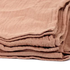 Plaid 120x150 cm collection ECLOSION gaze de coton rose litchi