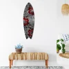 Planche de surf déco, impression alu-dibond, décoration murale, déco surf, Planche de surf décorative Floral Surf, 100x30 cm