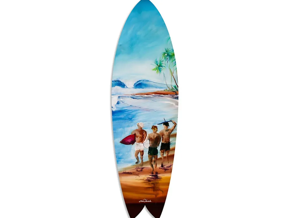 Planche de surf déco, impression alu-dibond, décoration murale, déco surf, Planche de surf déco murale Surf Ambiance, 100x30 cm