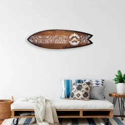 Planche de surf déco, impression alu-dibond, décoration murale, déco surf, Planche de surf déco Surf School, 100x30 cm