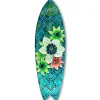 Planche de surf décorative, impression sur alu-dibond, déco murale, Planche de surf décorative style tropical, 100x30 cm