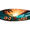 Planche de surf décorative, impression sur alu-dibond, déco murale, Planche de surf décorative paysage marin, 100x30 cm