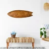 Planche de surf décorative, impression sur alu-dibond, déco murale, Planche de surf déco Fleur d'iris sur bois , 100x30 cm