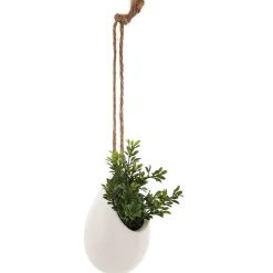 Plante artificielle - pot en céramique - H11 cm - Blanc- Atmosphera