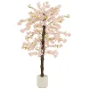 Plante artificielle cerisier ML-Design 180 cm en plastique avec pot pour intérieur et extérieur