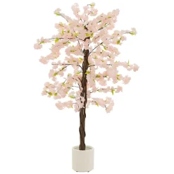 Plante artificielle cerisier ML-Design 180 cm en plastique avec pot pour intérieur et extérieur