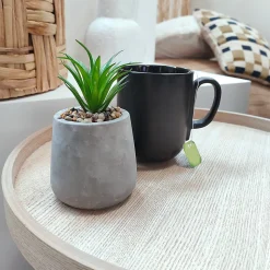 Plante artificielle en pot effet béton H.8cm Ornami