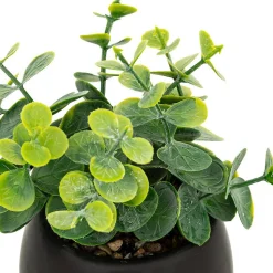 Plante artificielle Livy pot céramique H17cm- Noir- Atmosphera
