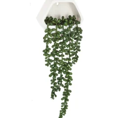 Plante artificielle murale tombante - pot en ciment - H45 cm - Atmosphera