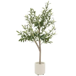 Plante artificielle olivier ML-Design 120 cm avec tronc et feuillage réaliste intérieur et extérieur