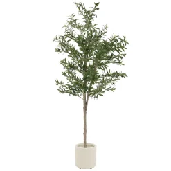 Plante artificielle olivier ML-Design 210 cm avec tronc et feuillage réaliste intérieur et extérieur