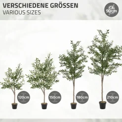 Plante artificielle olivier ML-Design 150 cm avec tronc et feuillage réaliste intérieur et extérieur