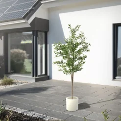Plante artificielle olivier ML-Design 180 cm avec tronc et feuillage réaliste intérieur et extérieur