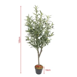Plante artificielle Olivier Rebecca Mobili Thoka 120x35x35 Polyester Bois Vert Marron