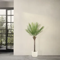 Plante artificielle palmier ML-Design 150 cm tropicale avec pot decor pour intérieur et extérieur