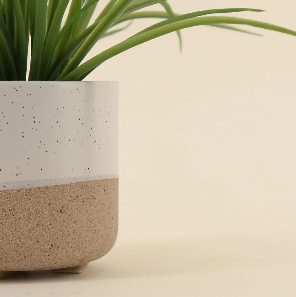 Plante artificielle pot céramique bicolore 26cm