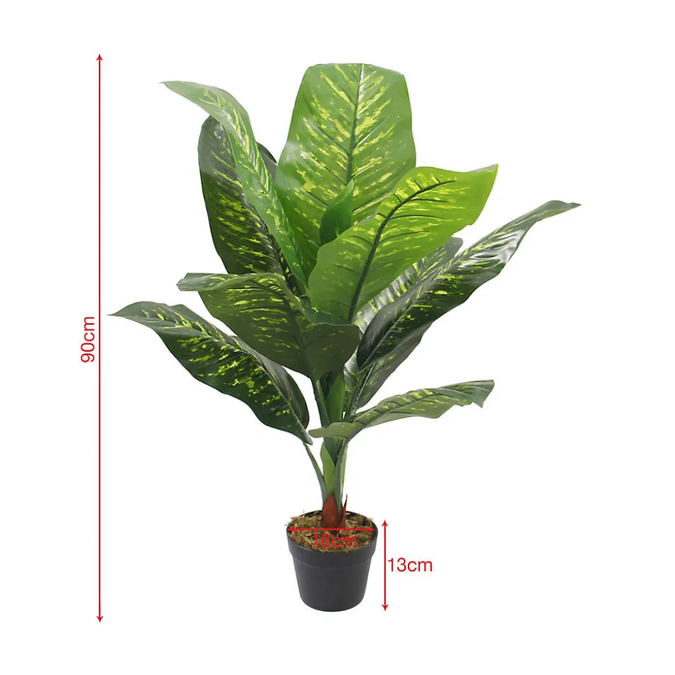 Plante artificielle Pothos Rebecca Mobili Hieki 90x35x35 PEVA Polyéthylène Vert Marron