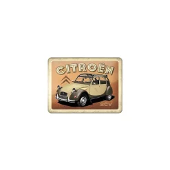 Plaque décorative en métal en relief 20x15 cm Citroën 2CV