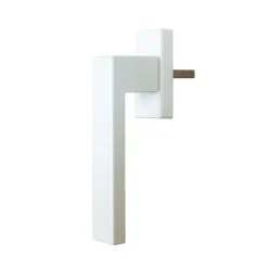 Poignée alu carré blanc pour fenêtre pvc