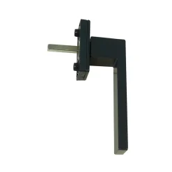 Poignée alu carré gris pour fenêtre pvc