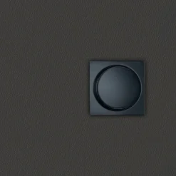 Poignée cuvette encastrée carrée noire pour porte coulissante