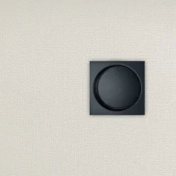 Poignée cuvette encastrée carrée noire avec tire-doigt pour porte coulissante