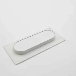 Poignée cuvette rectangulaire de meuble en zamac 155x73 mm BLANC MAT Lot de 3