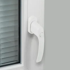 Poignée de fenêtre avec bouton-poussoir Miniac PVC blanc l.2,9 x H.15,4 x P.6 cm