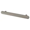 Poignée de meuble arrondi GoodHome Garlan aluminium effet nickel satin gris l.168mm x l.15mm x H. 27mm entraxe 128mm