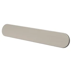 Poignée de meuble arrondi GoodHome Minzh aluminium effet nickel satin gris l.153mm x l.25mm x H. 16mm entraxe 128mm