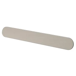 Poignée de meuble arrondi GoodHome Minzh aluminium effet nickel satin gris l.185mm x l.25mm x H. 16mm entraxe 160mm