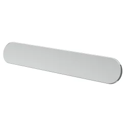 Poignée de meuble arrondi GoodHome Minzh aluminium effet chromé gris l.153mm x l.25mm x H. 16mm entraxe 128mm