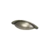 Poignée de meuble demi-ronde Rohan effet laiton antique satin doré l.120mm x l.30mm x H. 25mm entraxe 80mm