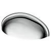 Poignée de meuble demi-ronde GoodHome Armel effet chromé gris l.79mm x l.28mm x H. 26mm entraxe 64mm
