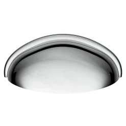 Poignée de meuble demi-ronde GoodHome Armel effet chromé gris l.79mm x l.28mm x H. 26mm entraxe 64mm
