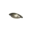 Poignée de meuble demi-ronde Rohan effet laiton antique satin doré l.104mm x l.30mm x H. 26mm entraxe 64mm