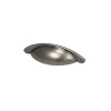 Poignée de meuble demi-ronde Rohan effet étain antique satin noir l.120mm x l.30mm x H. 25mm entraxe 80mm